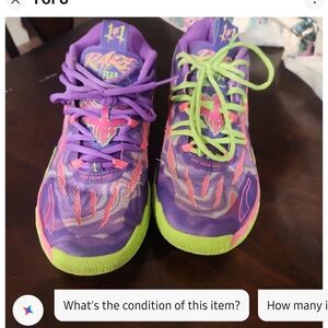 Puma Purple and Green Sneakers with Mesh Design